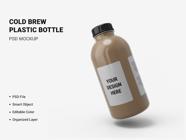 PSD cold brew plastikflasche modell isoliert