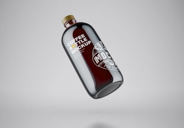 Cold Coffee Bottle Mockup 3D-Rendering