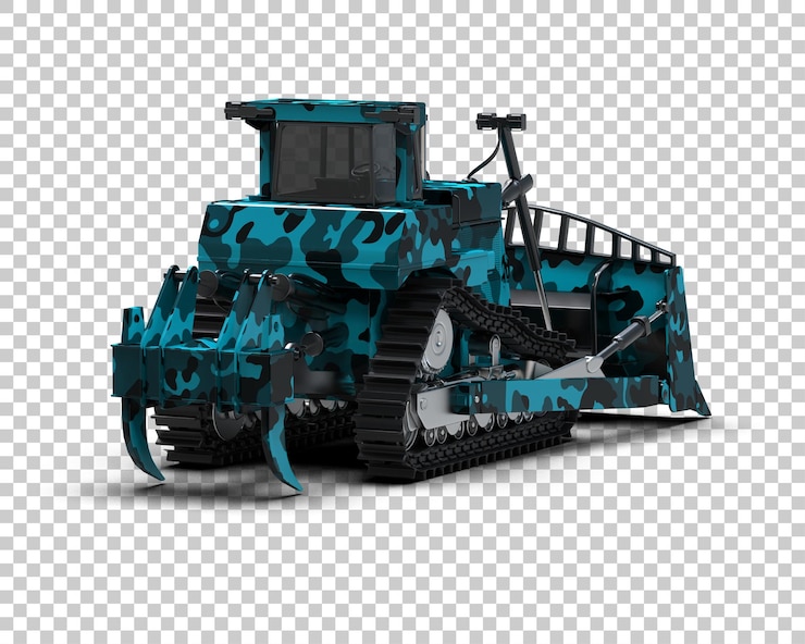 PSD cold planer terisolasi pada latar belakang ilustrasi render 3d