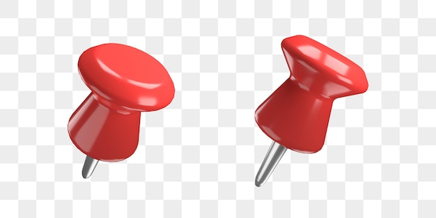 PSD coleção 3d de alfinete vermelho