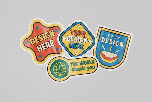 Coleção de adesivos e rótulos de estilo retro com várias formas