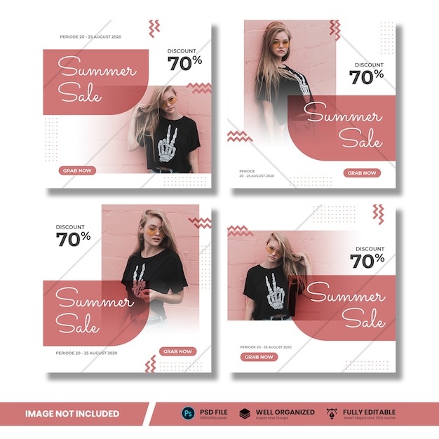 Coleção de banner de moda Social Promo verão