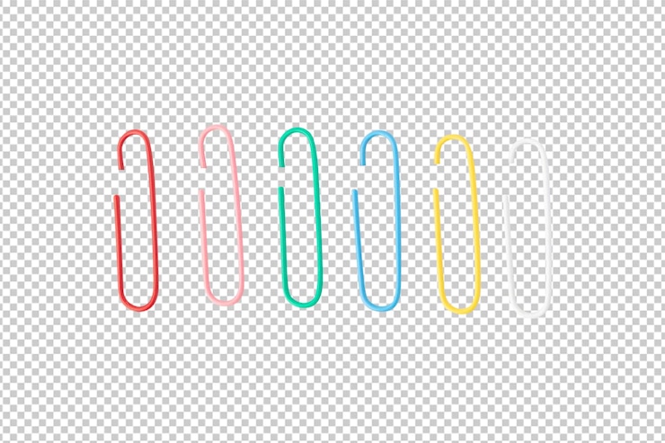 PSD coleção de coloridos clips de papel com profundidade de campo total