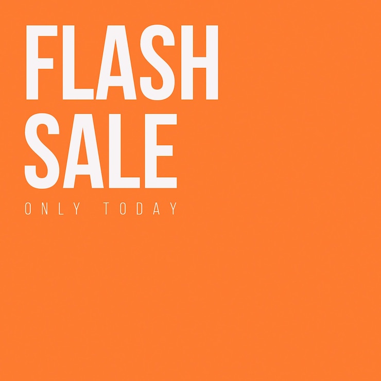 PSD coleção de design de venda flash com fundo laranja modelo de post de mídia social