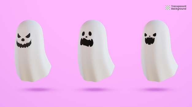 PSD coleção de fantasmas de halloween 3d