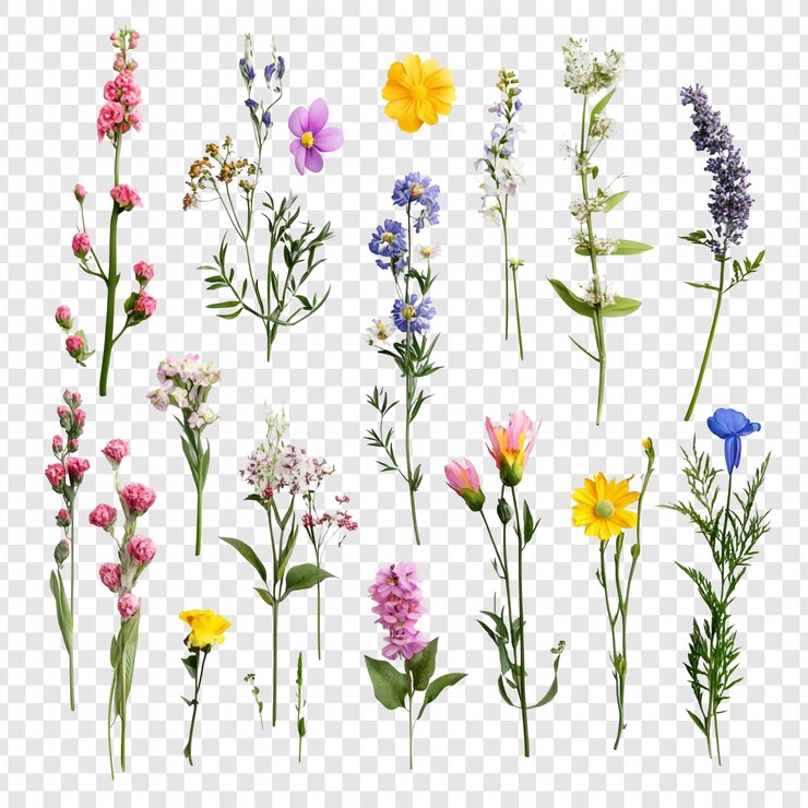 PSD coleção de flores silvestres
