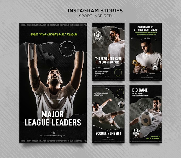 Coleção de histórias do instagram para clube de futebol