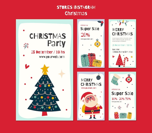 Coleção de histórias do Instagram para o natal