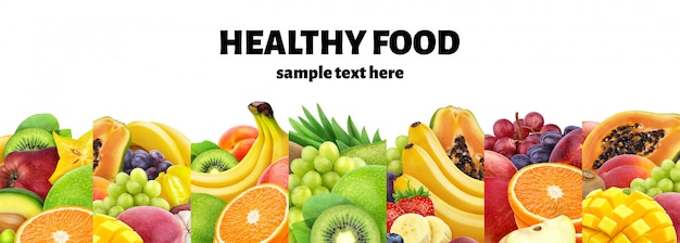Coleção de ingredientes alimentares, frutos e bagas
