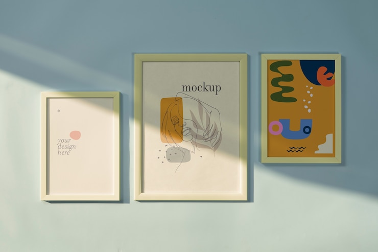 Coleção de maquete de quadros em pacote