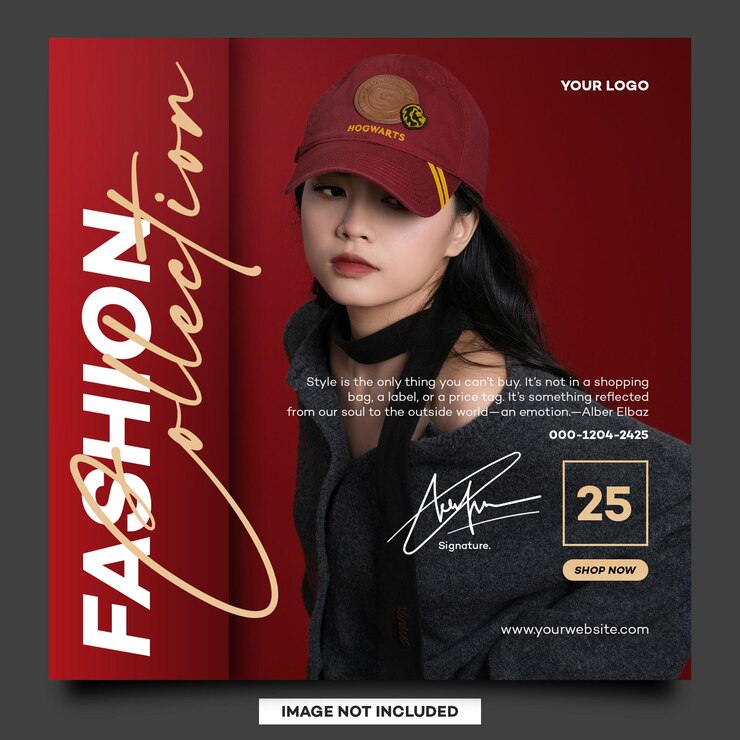 PSD coleção de moda intagram story flyer banner poster template com cor de estilo vermelho e preto 6