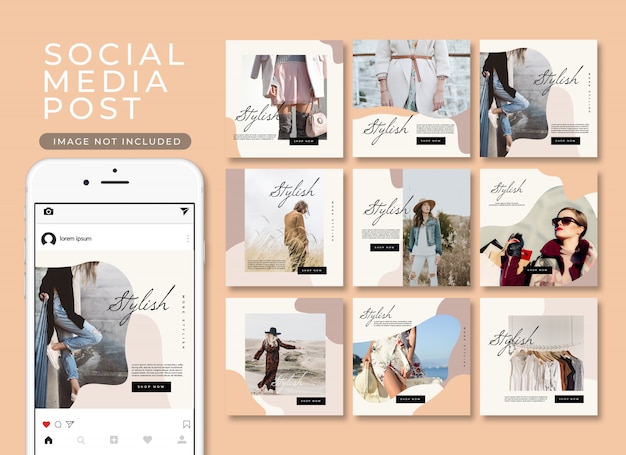 PSD coleção de modelo de postagem de moda