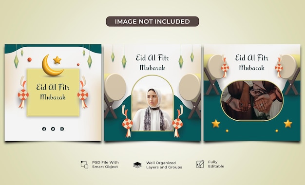Coleção de Modelos de Mídia Social Eid Mubarak