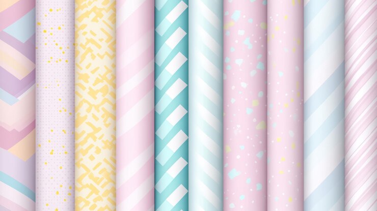 PSD coleção de padrões sem costura de cores pastel
