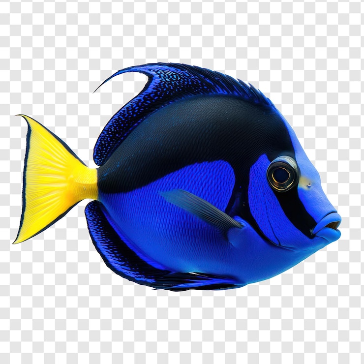 PSD coleção de peixes blue tang regal tang isolados em fundo transparente