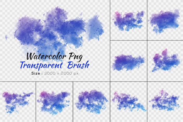 Coleção de pincéis transparentes para aquarela