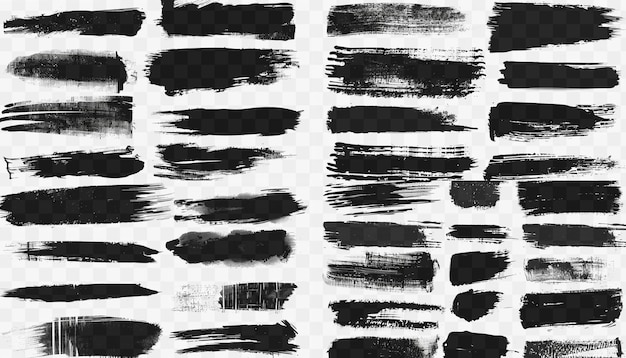 Coleção de pinturas pretas artísticas desenhadas à mão
