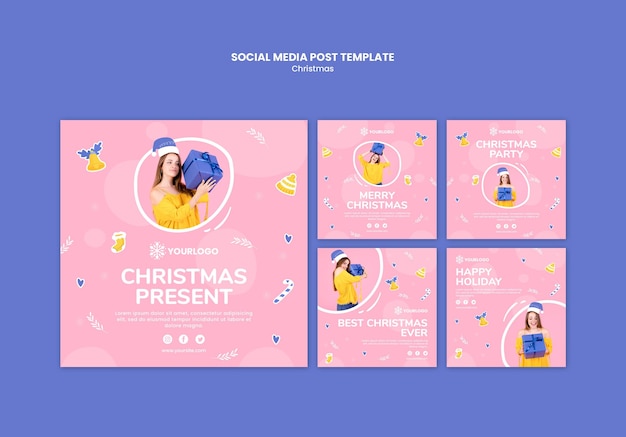 Coleção de postagens do Instagram para o natal