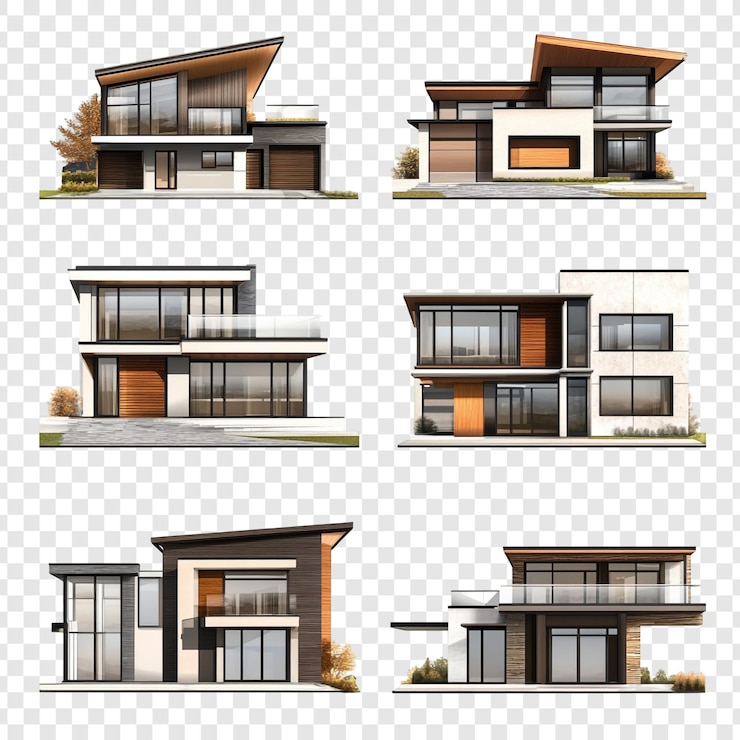 PSD coleção de projetos de casas modernas
