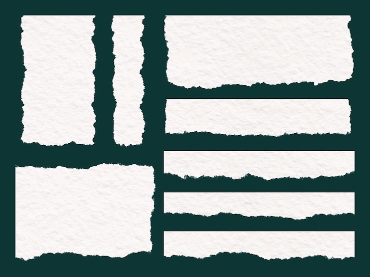 PSD coleção de textura de folha de papel rasgada