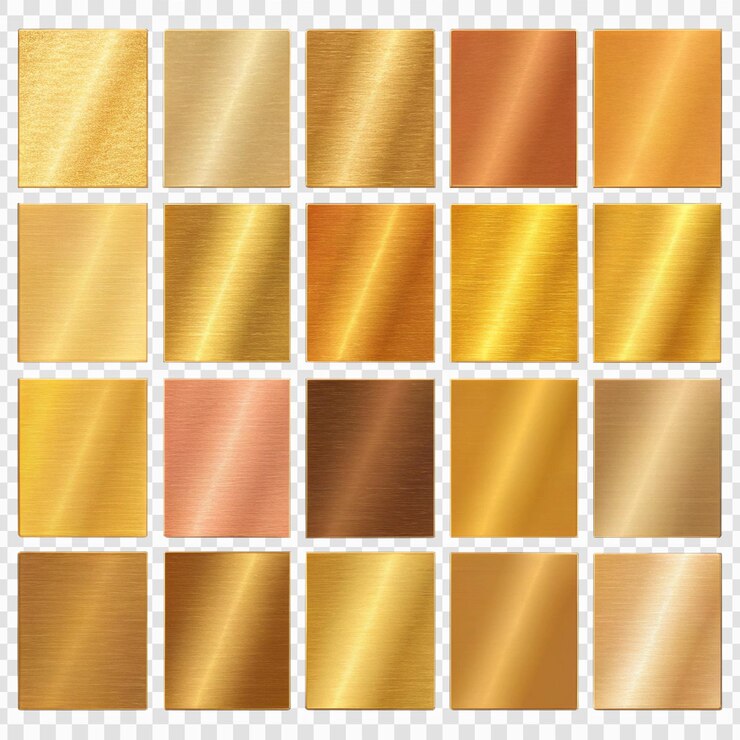 PSD coleção de texturas de bronze dourado e cobre