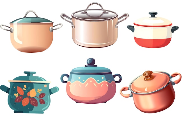 PSD coleção de utensílios de cozinha de ilustração