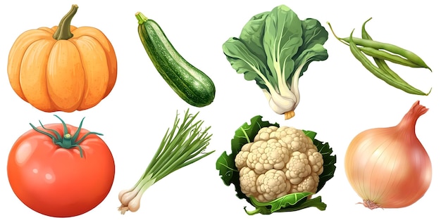 PSD coleção de vegetais de ilustração