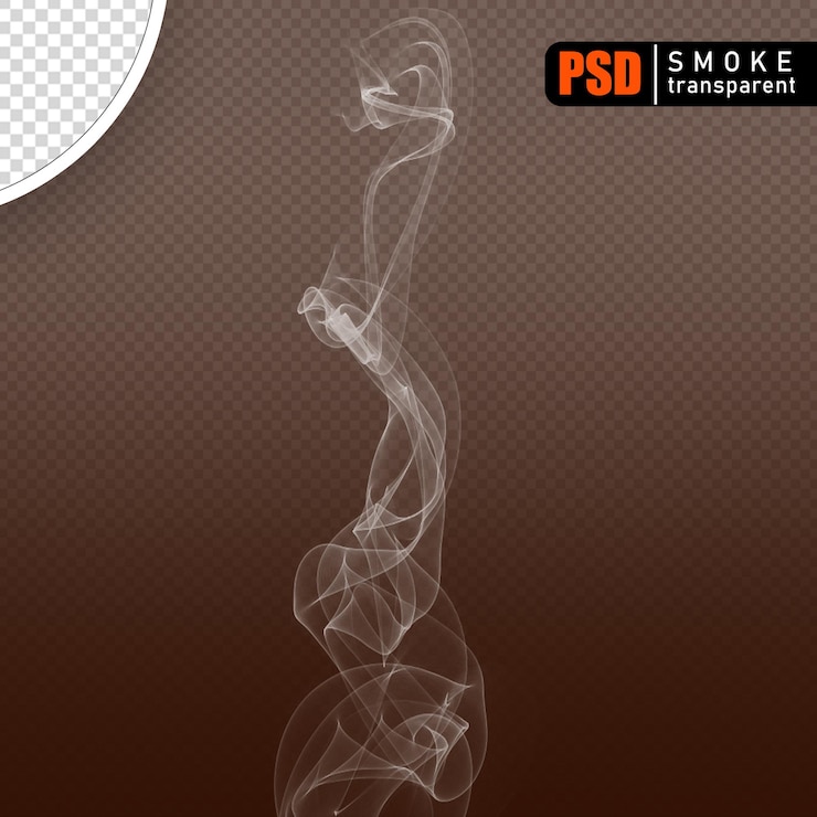 PSD coleção psd smoke de renderização 3d em fundo transparente