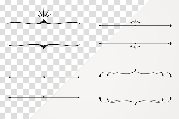 Colecção de molduras de linha vintage png transparente
