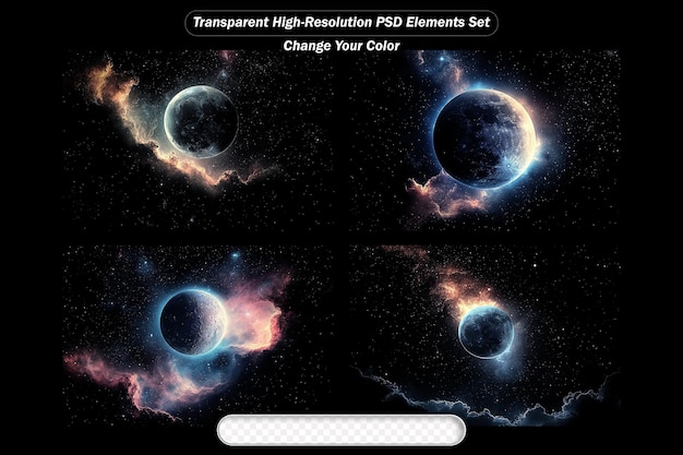 Colecção impressionante de elementos PSD de nebulosa planetária de alta resolução