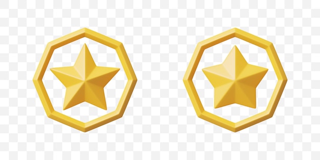 Colección 3D de iconos de estrellas