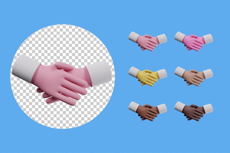 PSD colección 3d con manos temblorosas de acuerdo