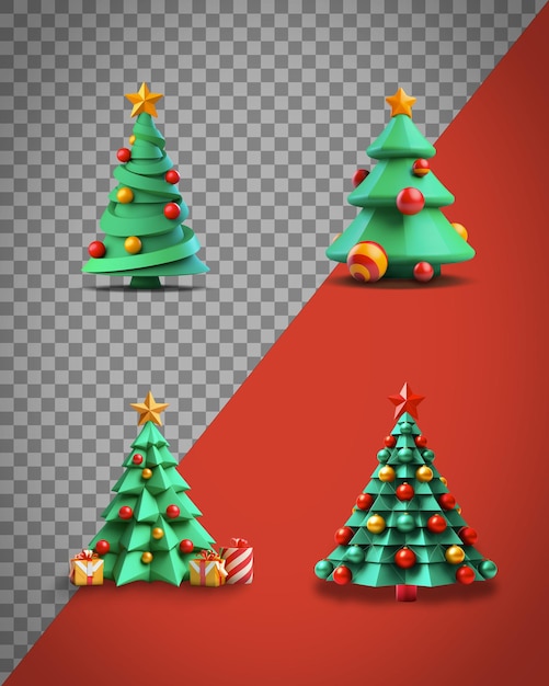 Colección de árboles de Navidad en 3D