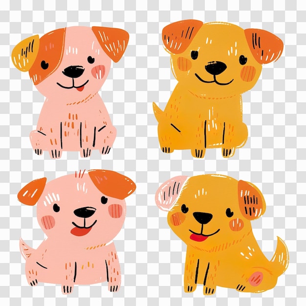 Colección de cachorros de dibujos animados