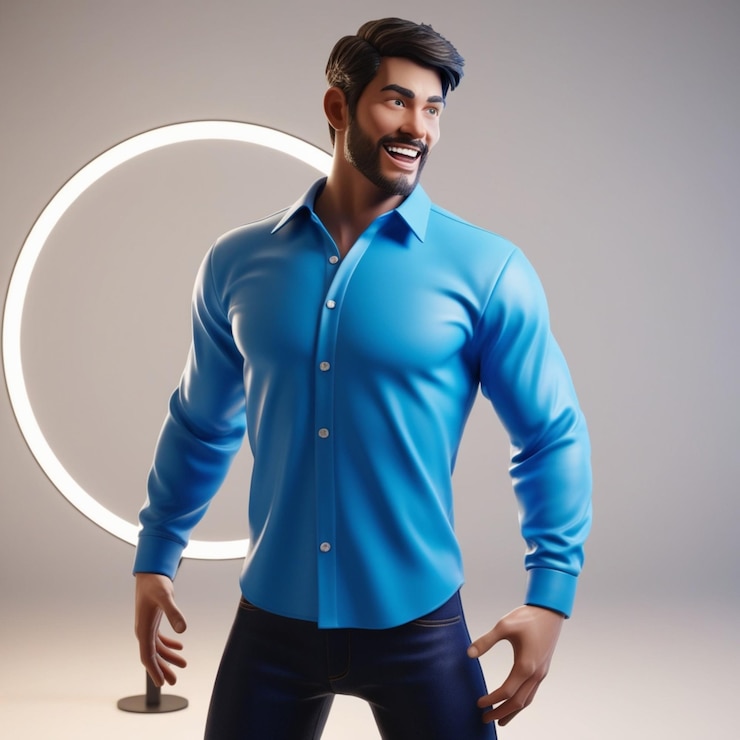 PSD colección de camisas azules sencillas 4