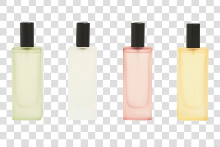PSD colección de coloridos elementos de diseño de envases de perfumes
