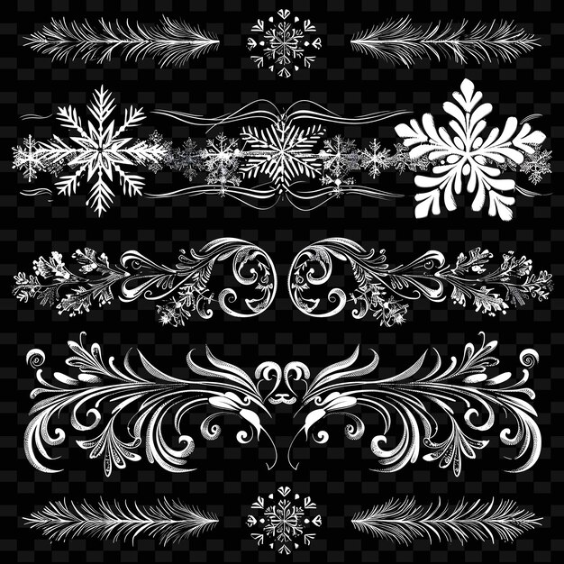 una colección de copos de nieve y otros diseños
