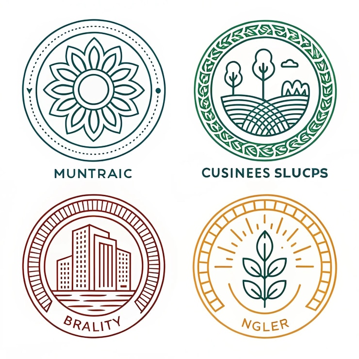 PSD una colección de diferentes logotipos incluyendo un conjunto de diferentes diseños marco vintage