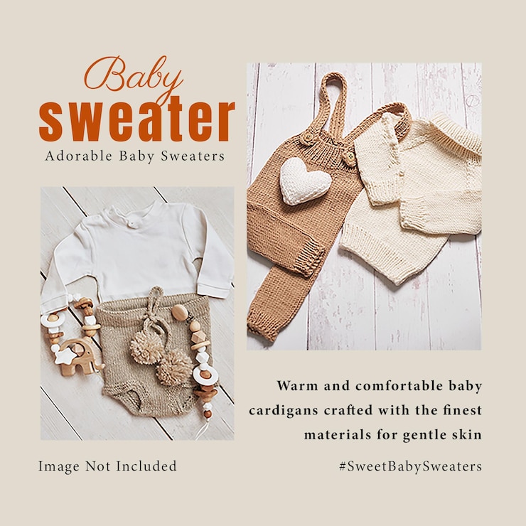 PSD colección de diseño de suéteres de moda para bebés psd para redes sociales e instagram
