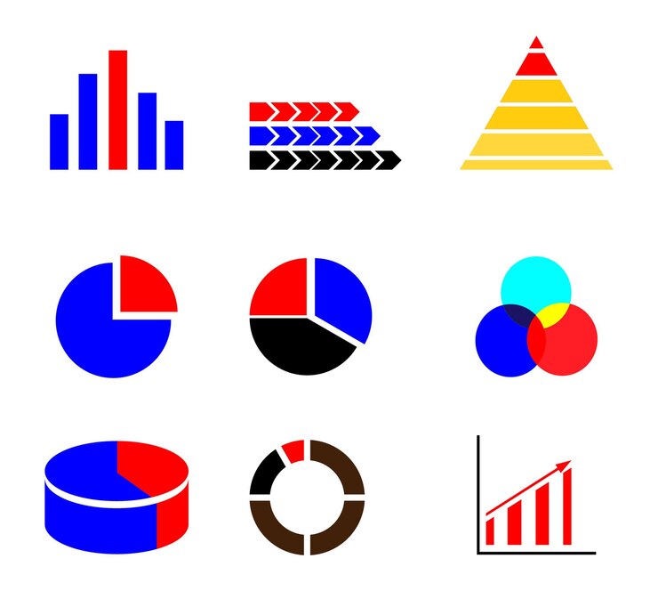 PSD colección diversa de gráficos y gráficos para la representación de datos