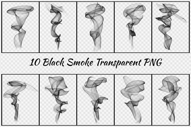 PSD colección efecto humo negro aislado