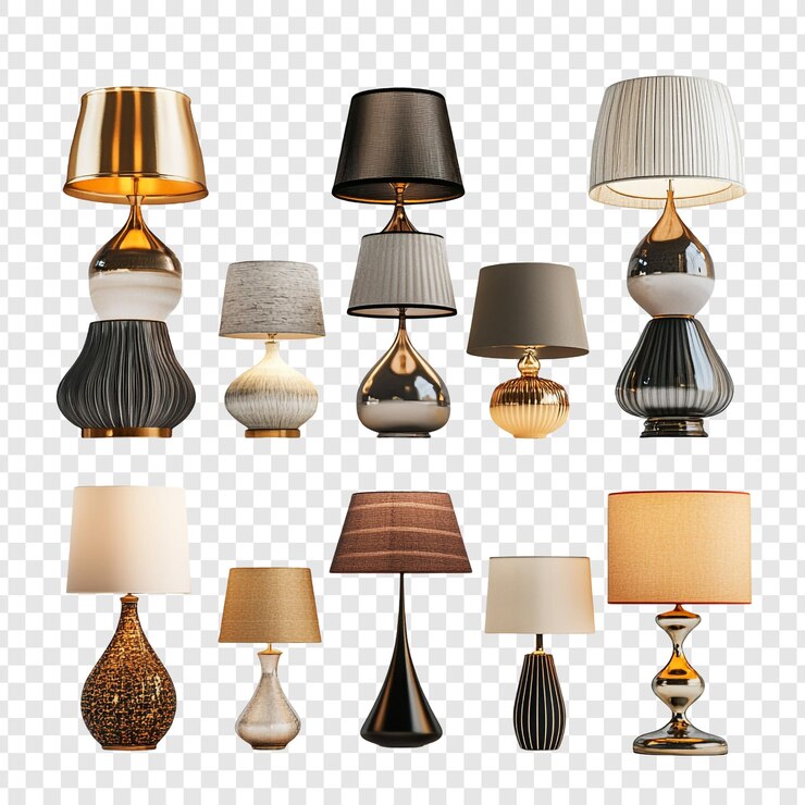 PSD colección de elegantes lámparas de mesa