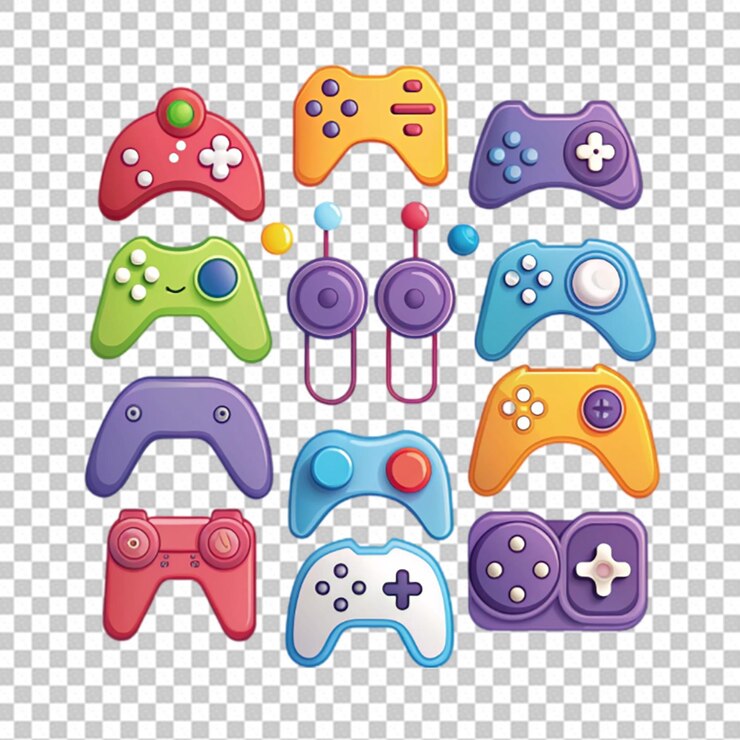 PSD la colección de elementos de streamer de juegos planos orgánicos png