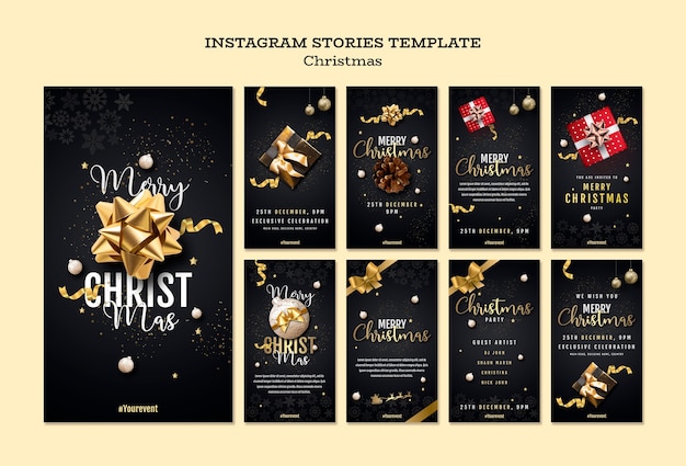 Colección de historias navideñas de instagram