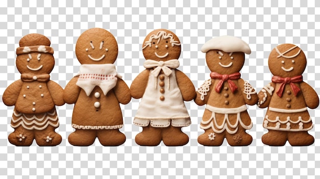 Colección de hombres de pan de jengibre png en fondo transparente
