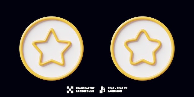 Colección de iconos de estrellas en 3d