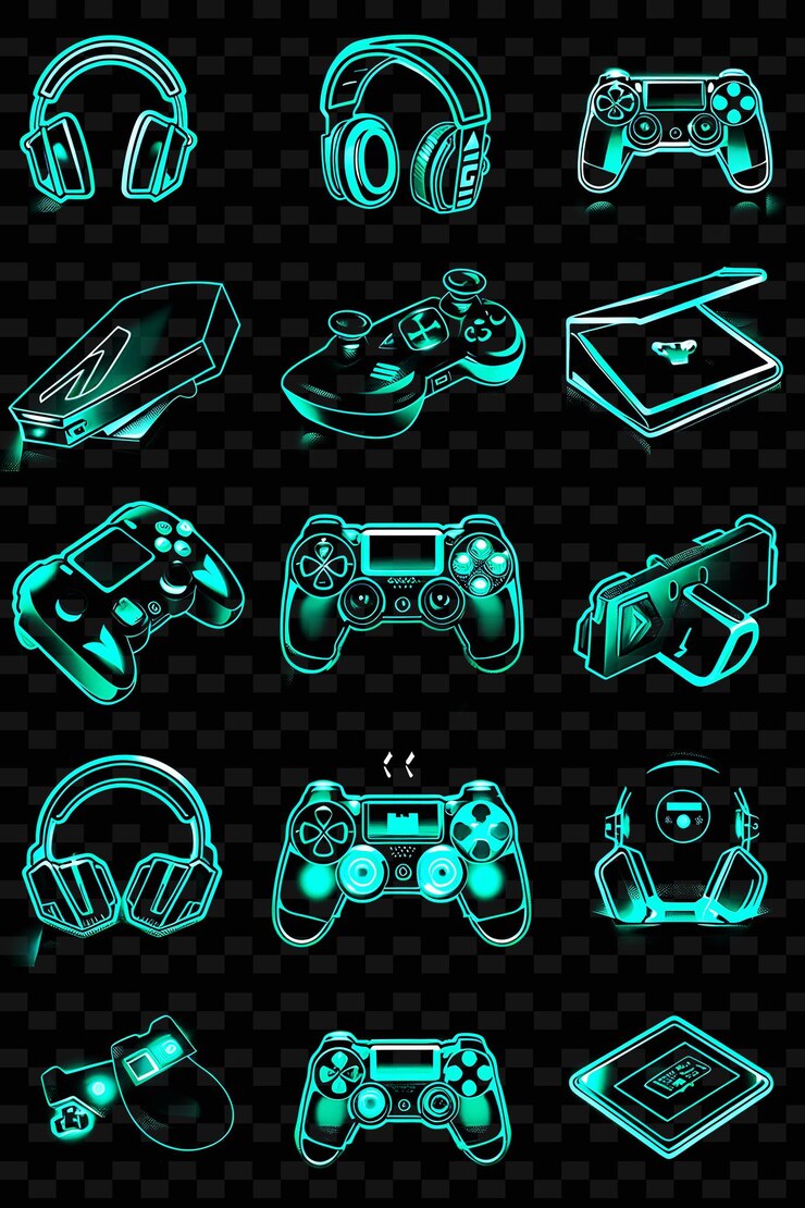 PSD colección de iconos de juegos con un estilo de graffiti y neon h set png iconic y2k shape art decorativea