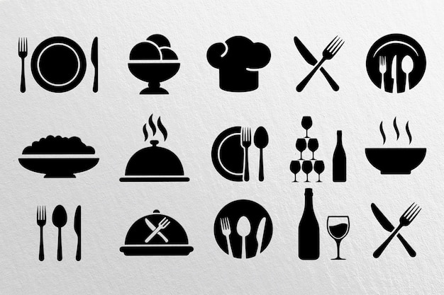 Colección de Iconos de Restaurantes y Alimentos