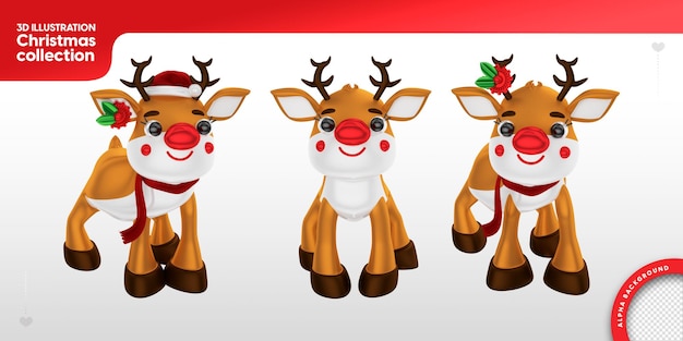 Colección de ilustraciones 3d para Navidad