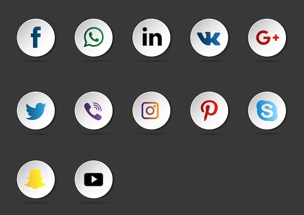 PSD colección de logos de redes sociales